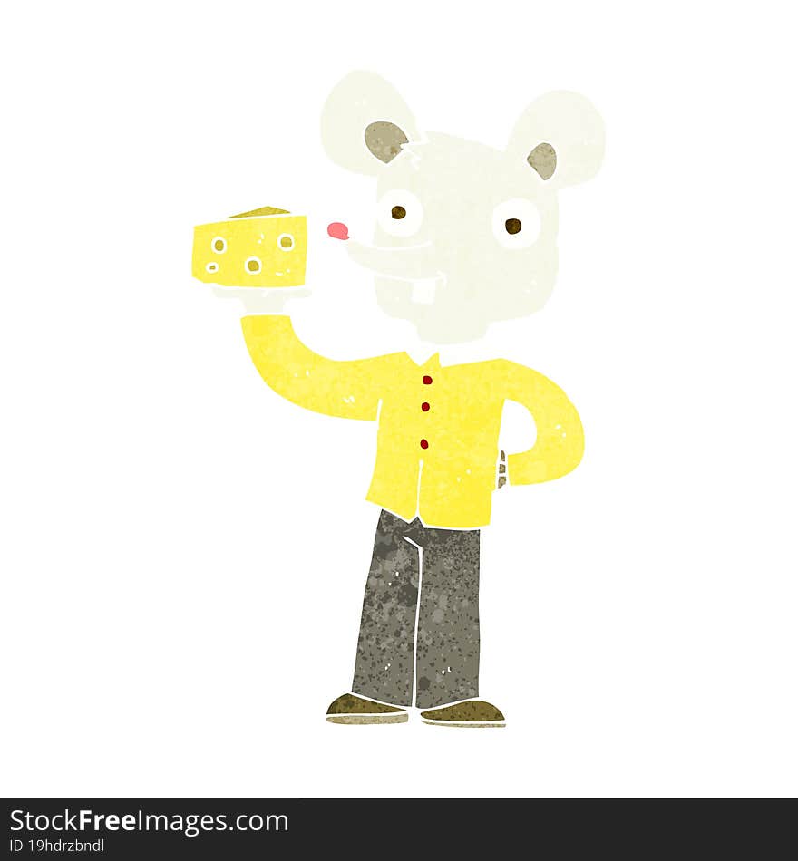 cartoon mouse holding cheese