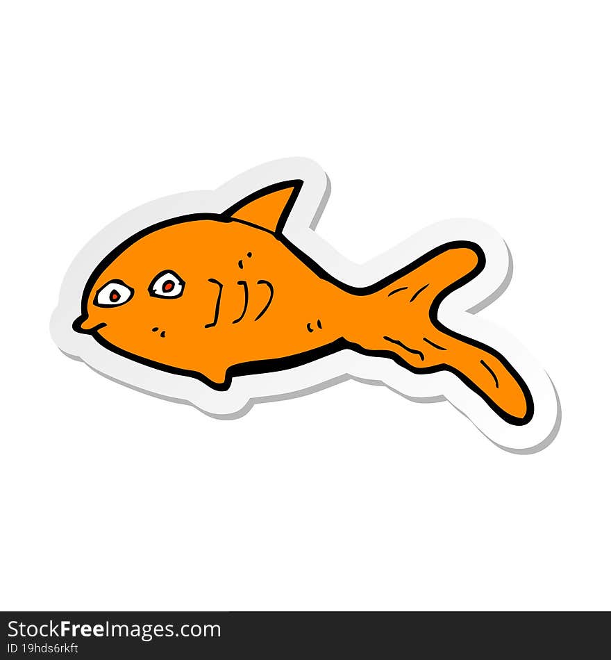 Sticker Of A Cartoon Fish