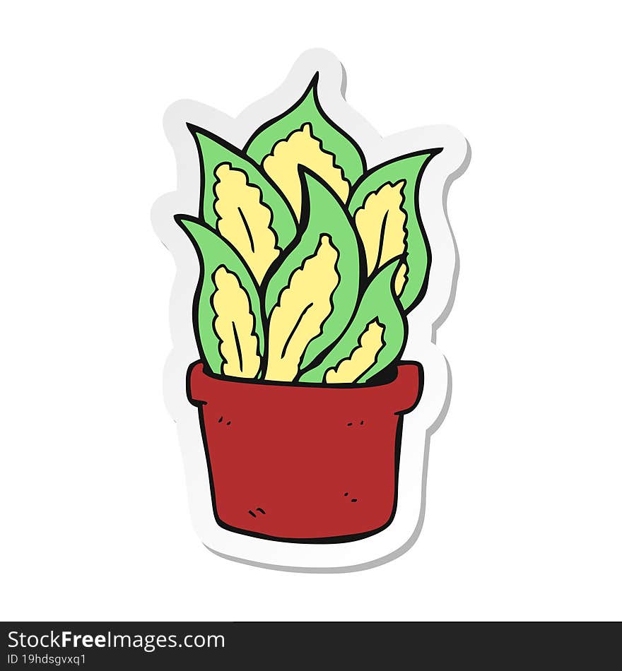 sticker of a cartoon house plant