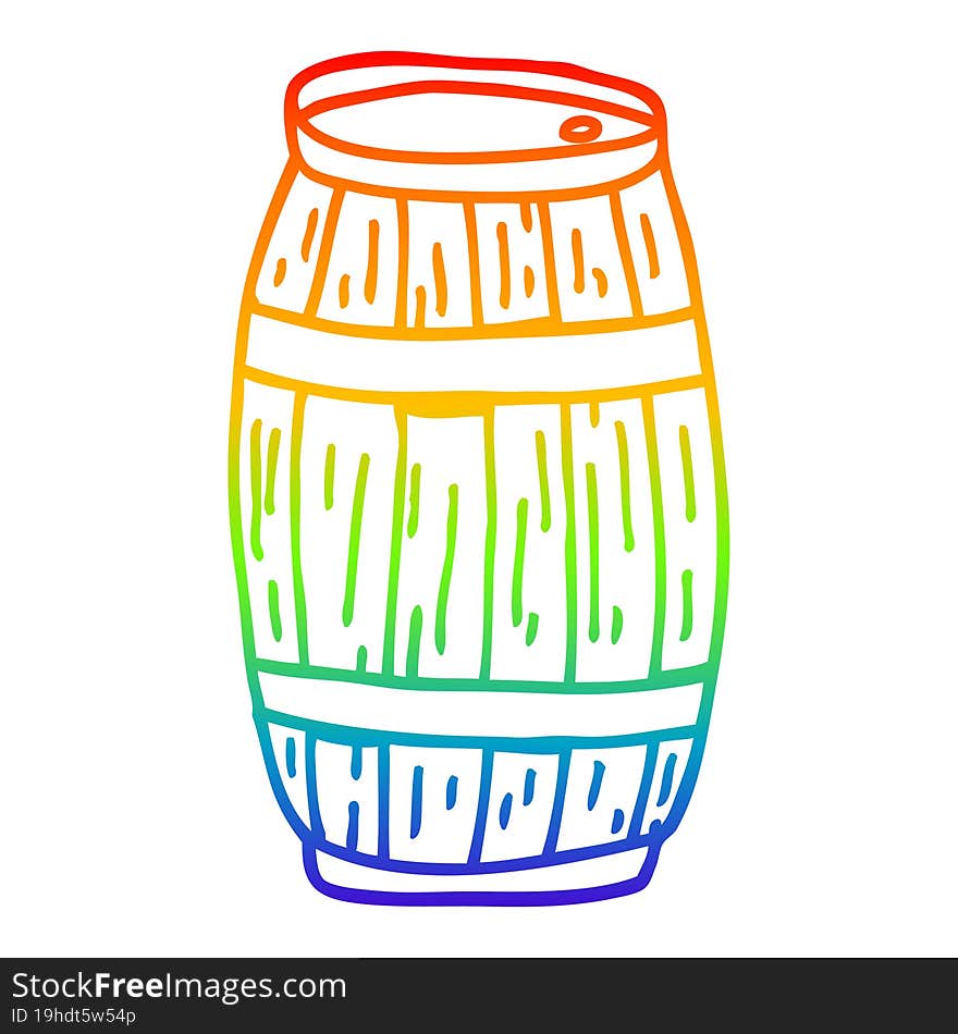 rainbow gradient line drawing cartoon barrel