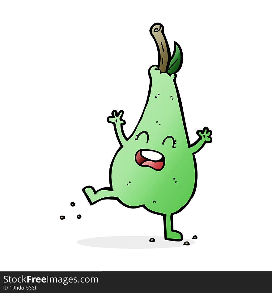 Cartoon Happy Dancing Pear