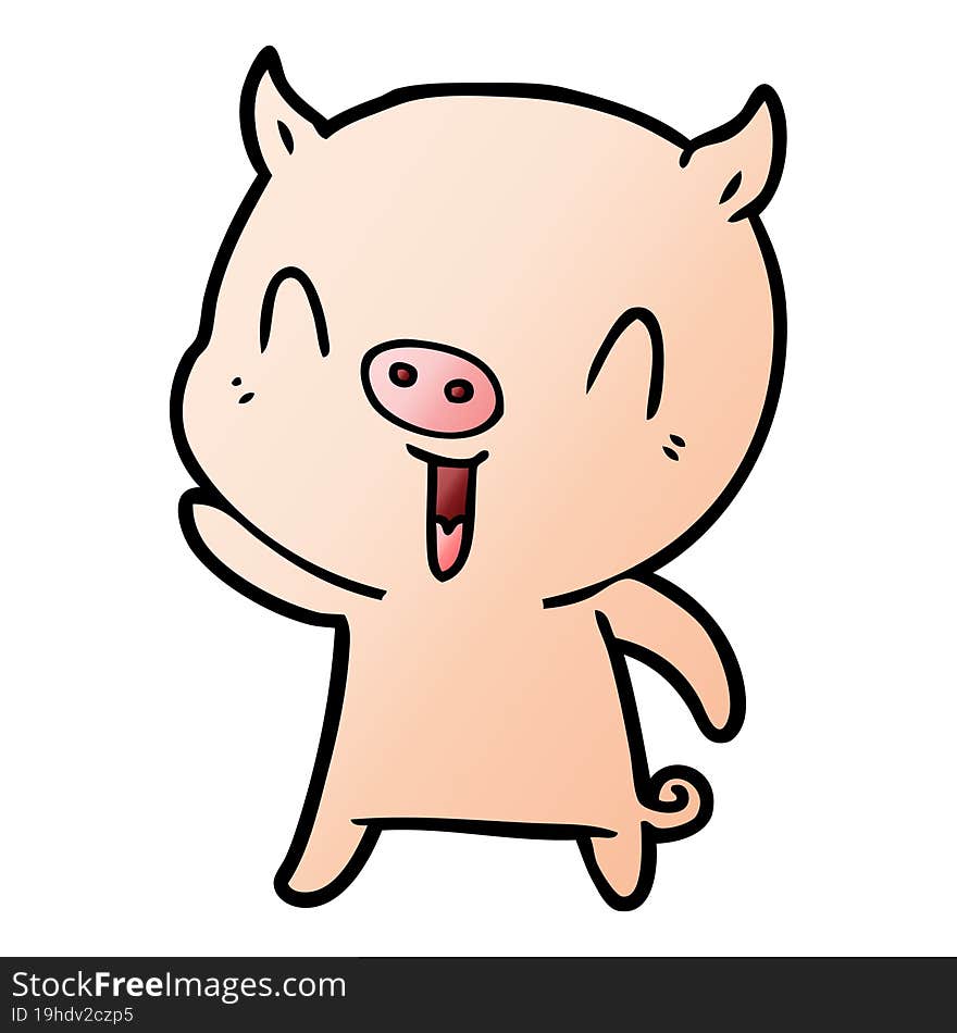 happy cartoon pig. happy cartoon pig