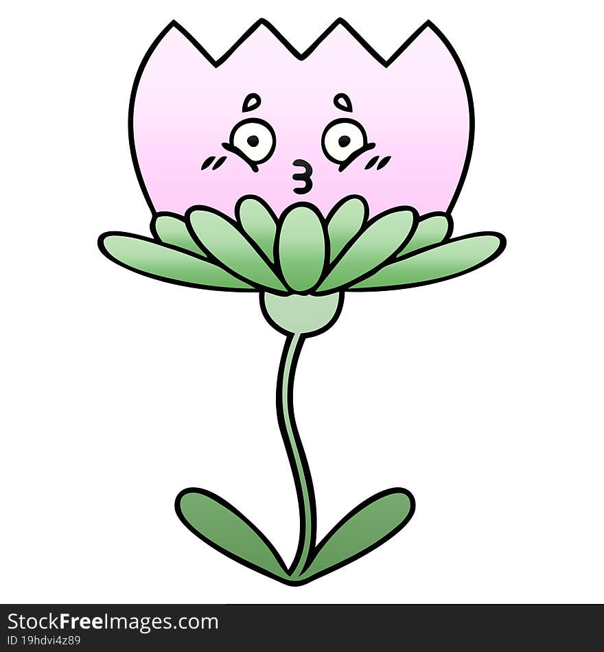 Gradient Shaded Cartoon Flower