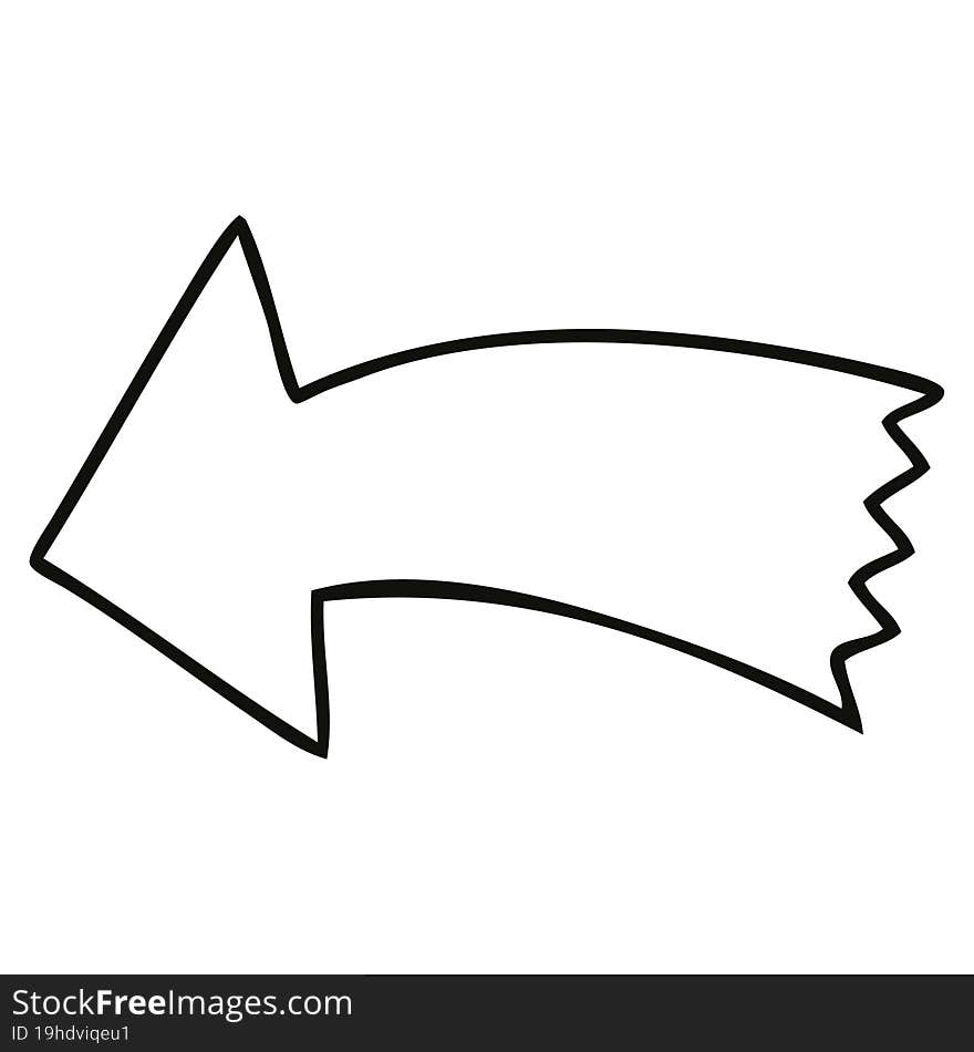 quirky line drawing cartoon arrow