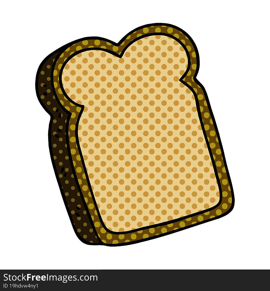 Quirky Comic Book Style Cartoon Slice Of Bread