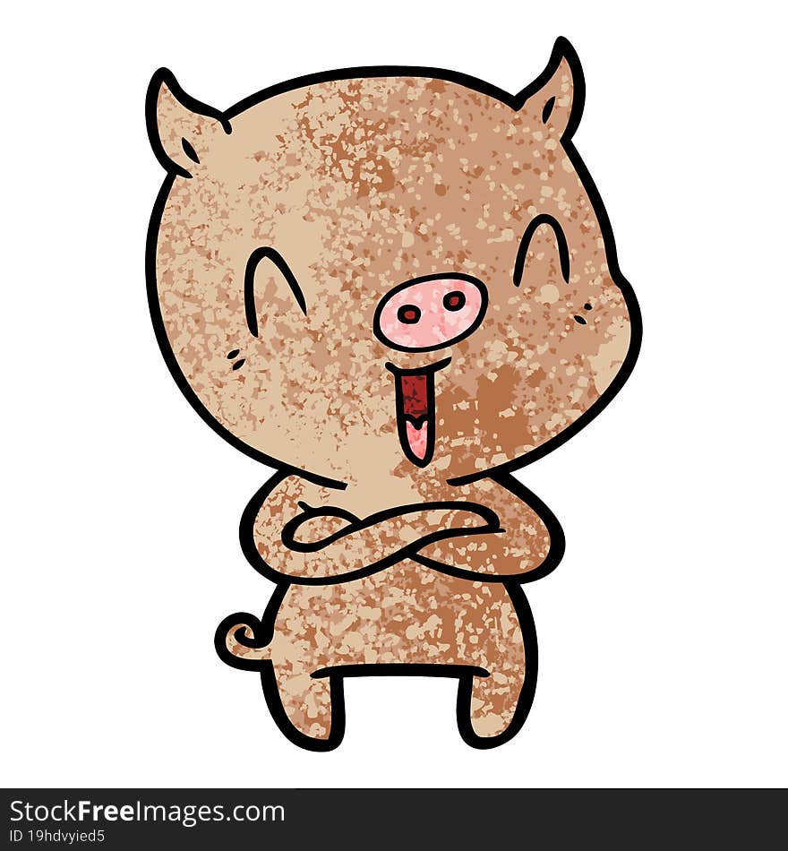 happy cartoon pig. happy cartoon pig