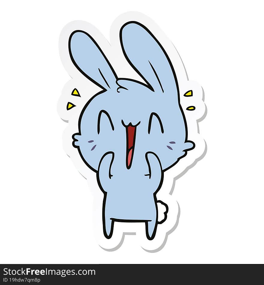 sticker of a cute cartoon rabbit