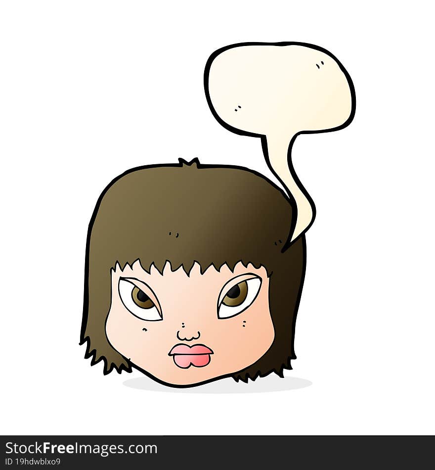 cartoon annoyed face with speech bubble