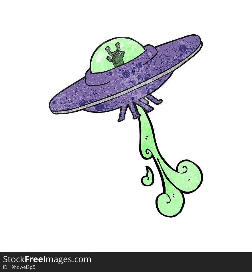 textured cartoon alien spaceship