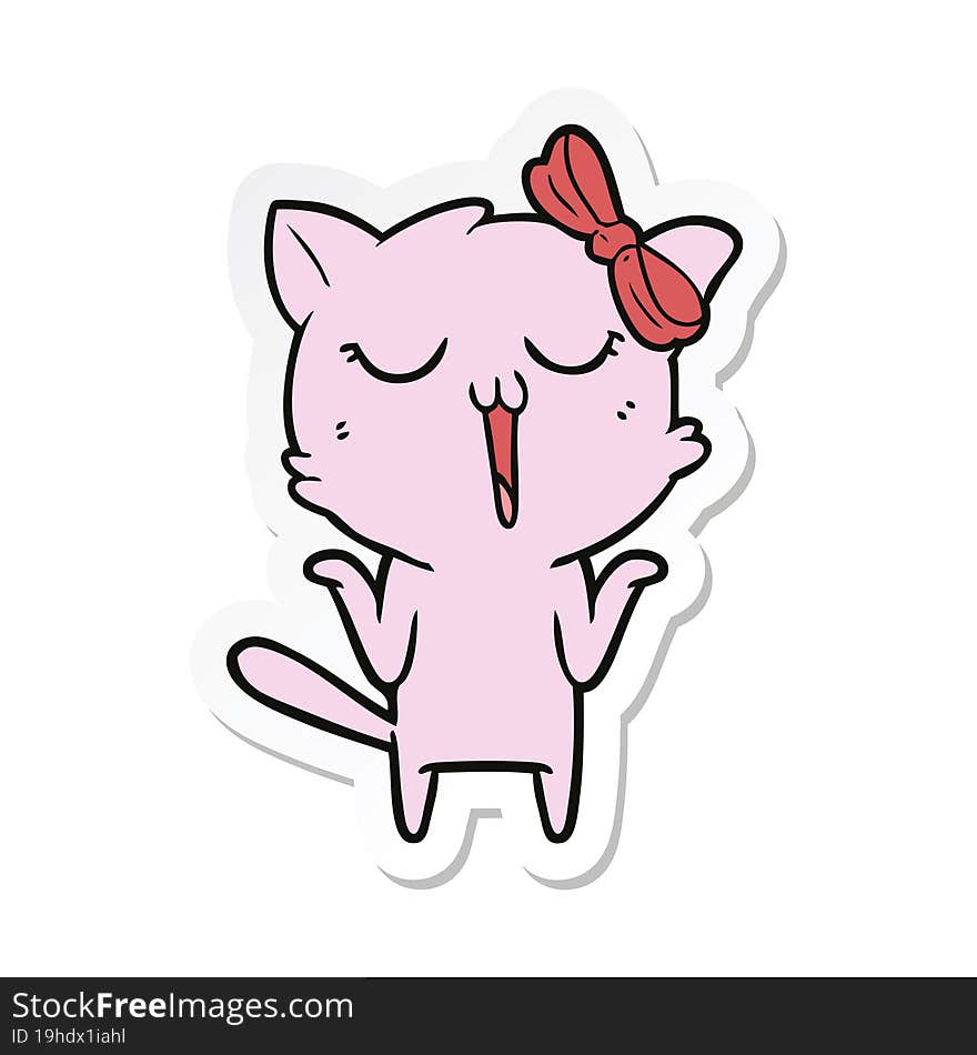 Sticker Of A Cartoon Cat