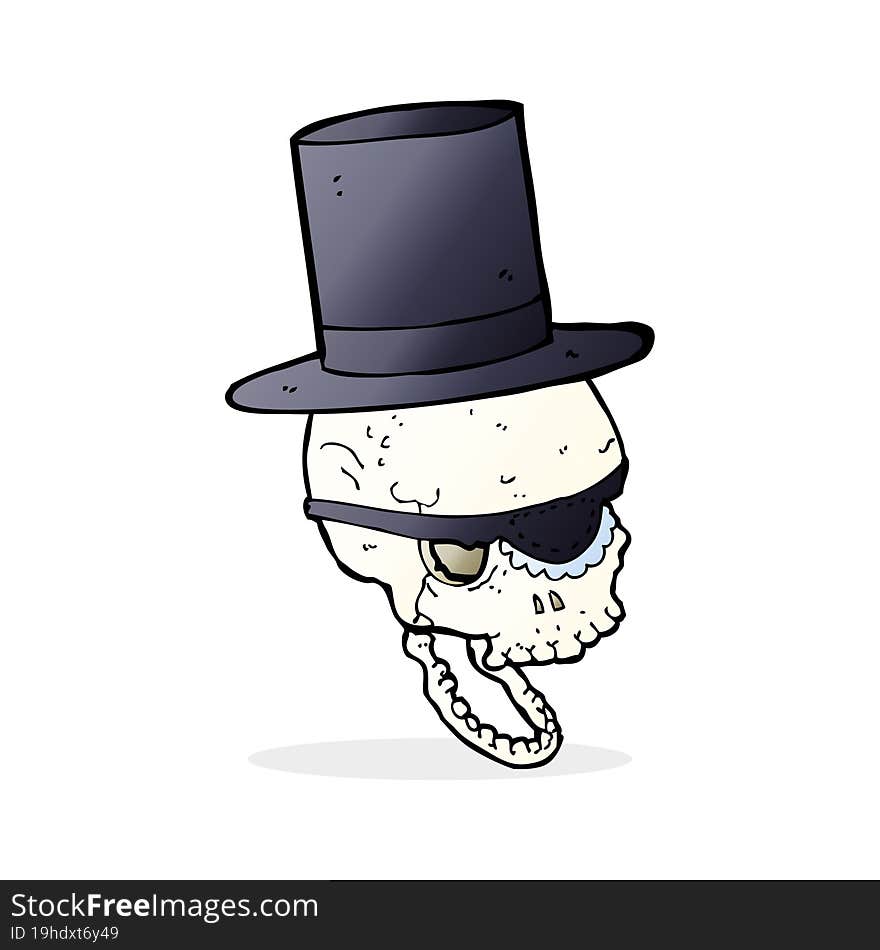 cartoon skull in top hat