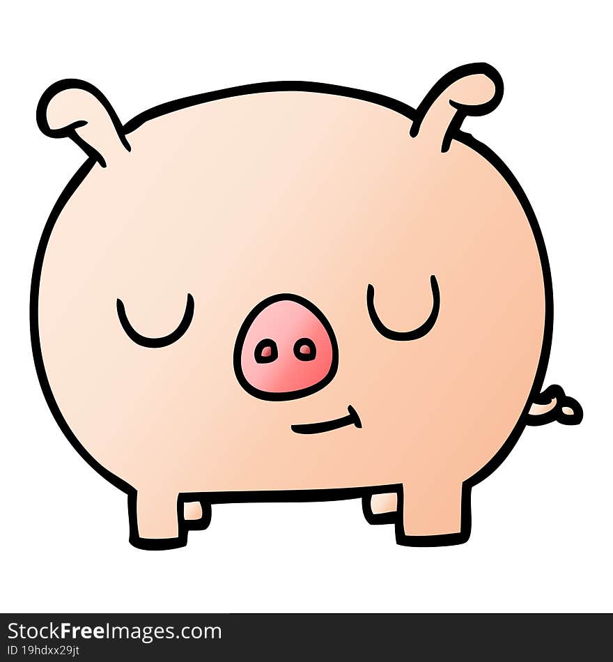 cartoon doodle happy pig