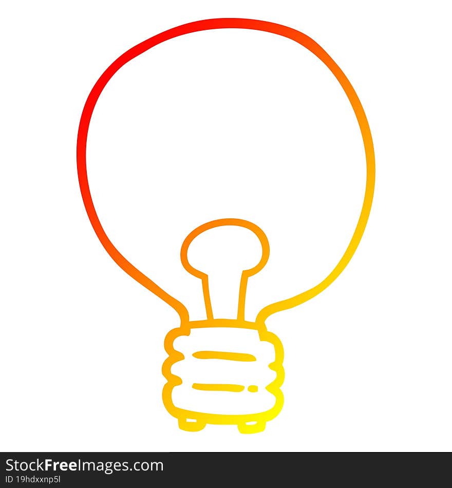 warm gradient line drawing cartoon light bulb