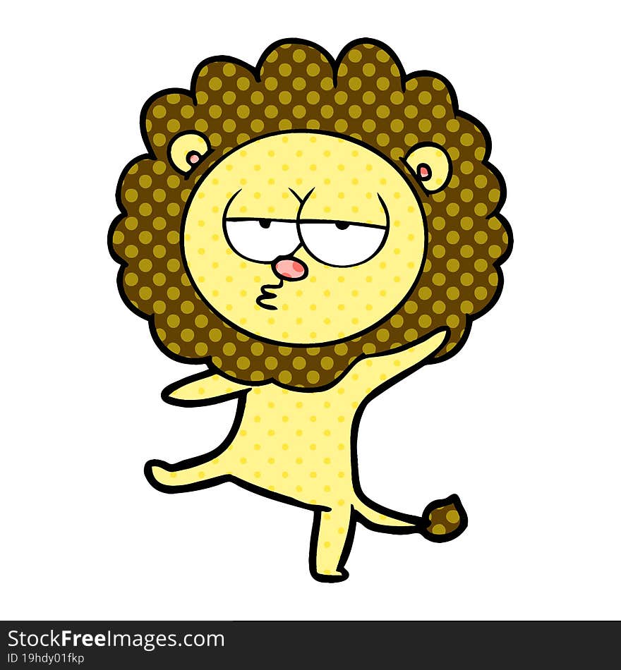 cartoon dancing lion. cartoon dancing lion