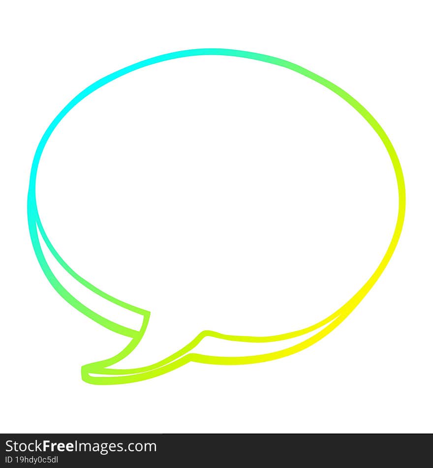 Cold Gradient Line Drawing Cartoon Expression Bubble