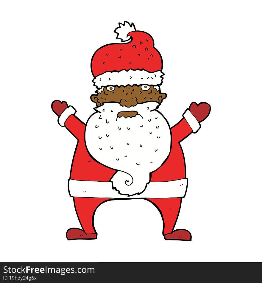 cartoon ugly santa claus