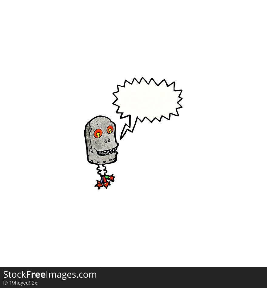 scary robot head cartoon