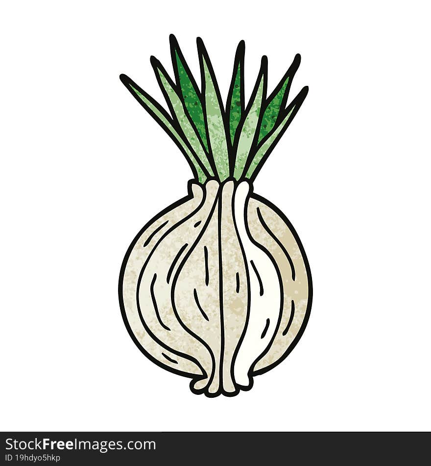 cartoon doodle sprouting onion