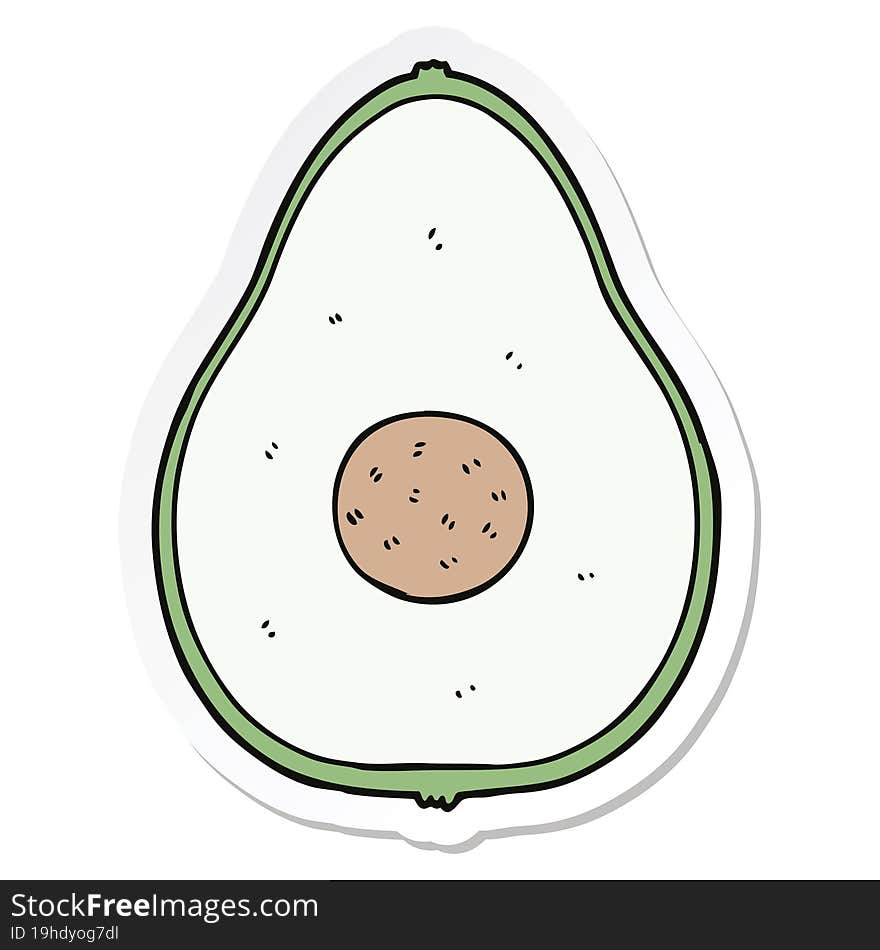 sticker of a cartoon avocado