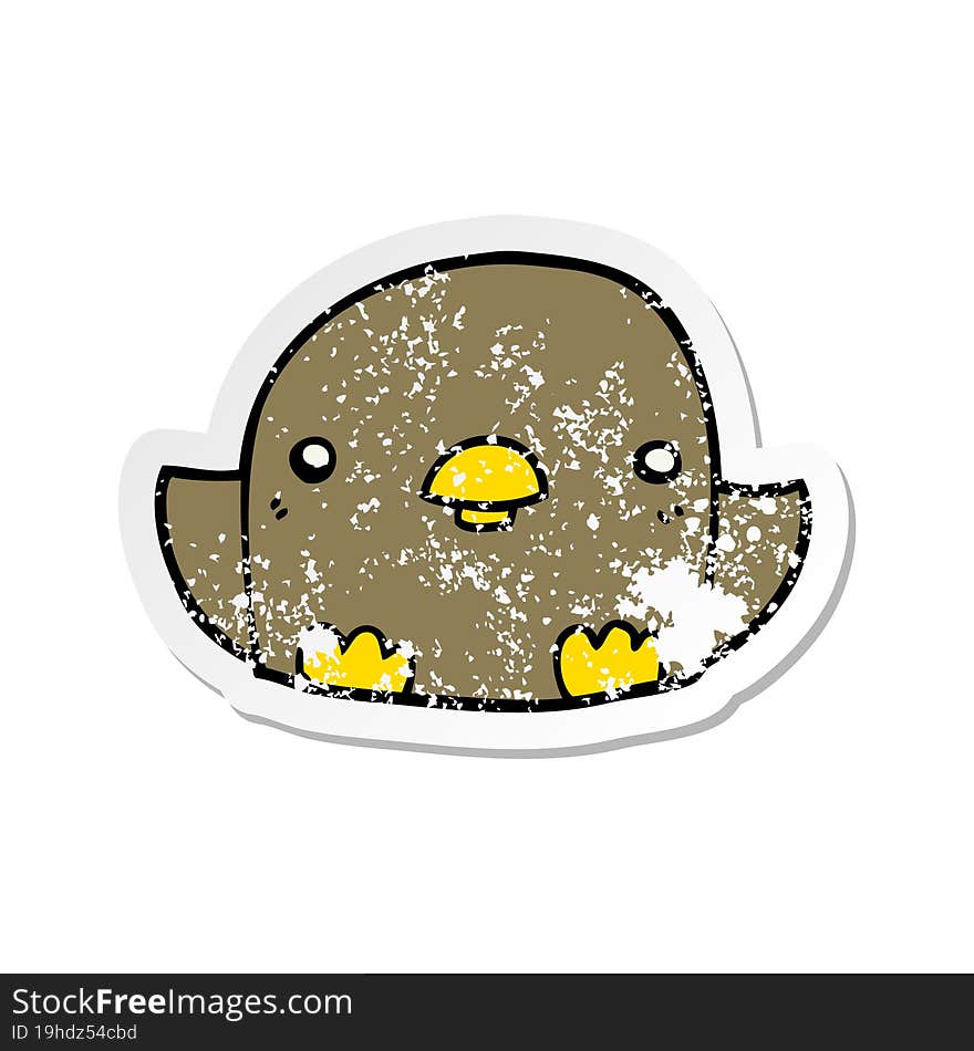 Distressed Sticker Of A Cartoon Chick