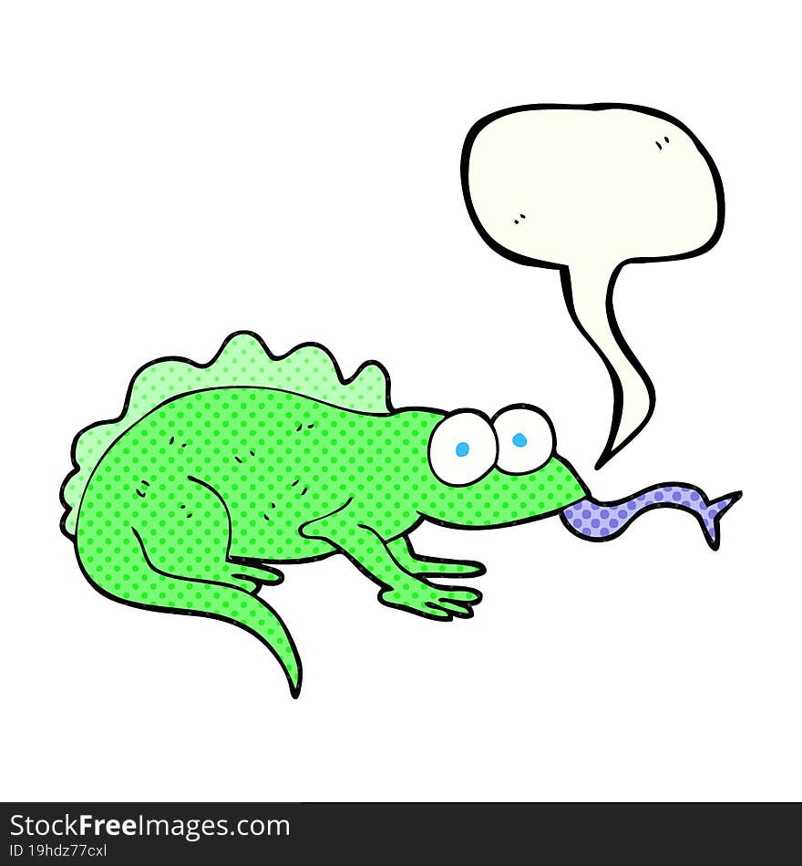 comic book speech bubble cartoon lizard