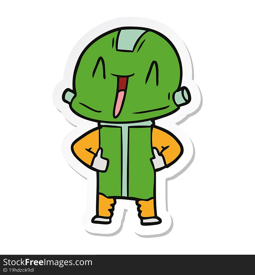 sticker of a cartoon robot