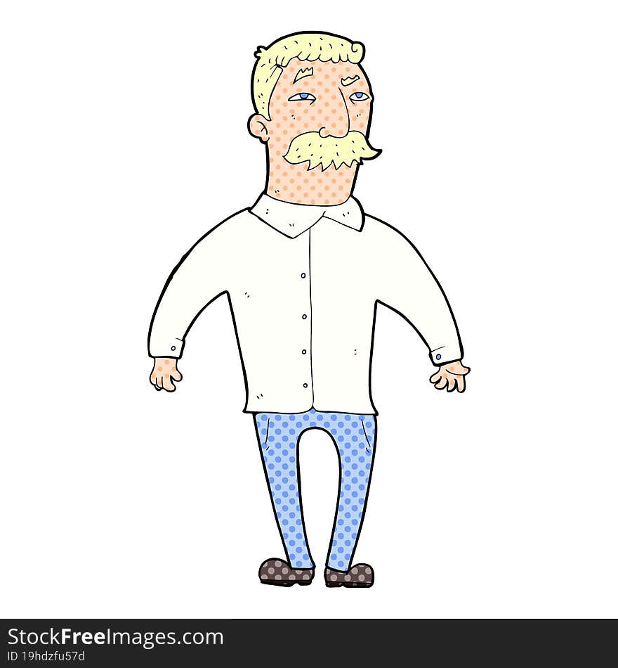 cartoon man with mustache