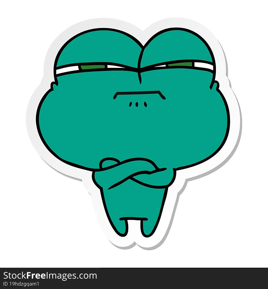 sticker cartoon of cute kawaii cross frog