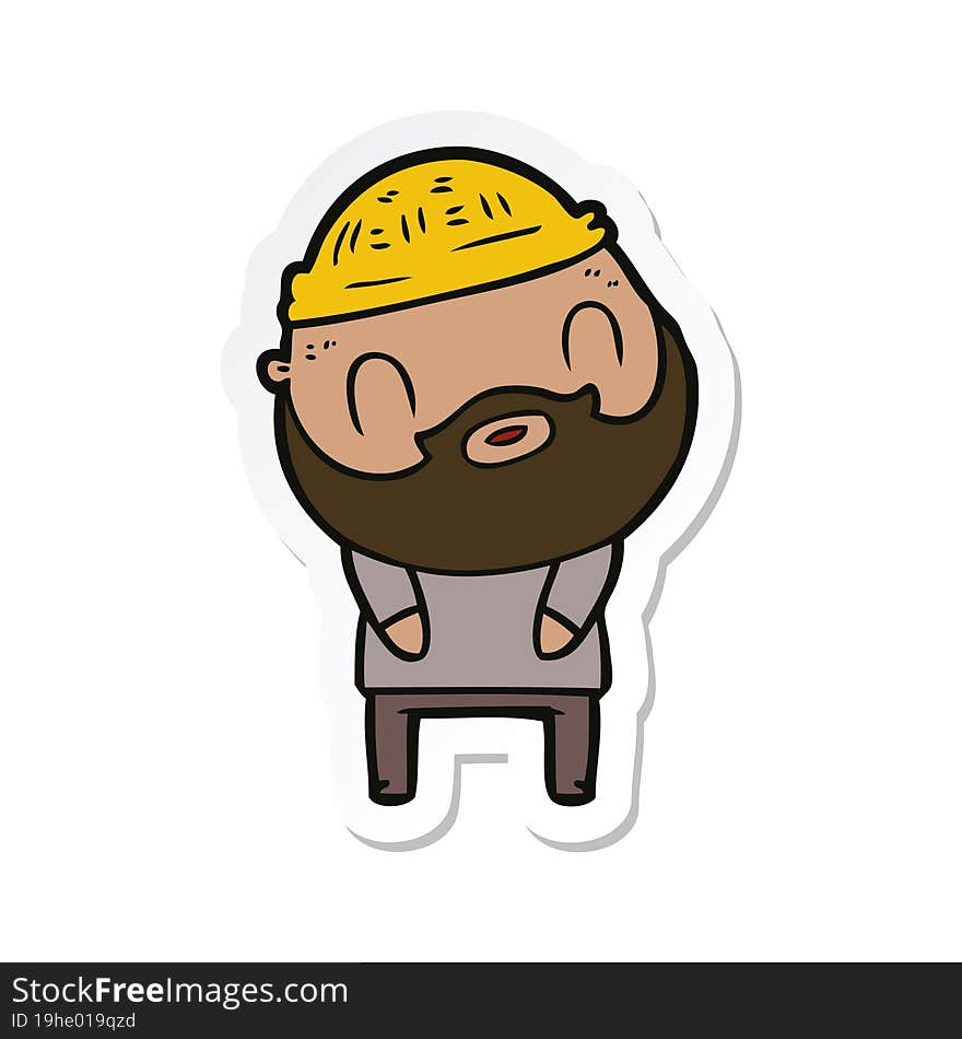 sticker of a cartoon bearded man