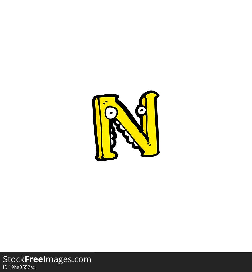 Cartoon Letter N