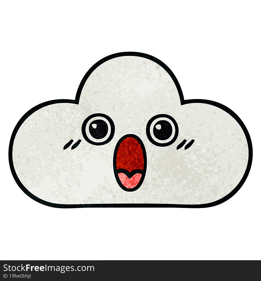 retro grunge texture cartoon of a cloud