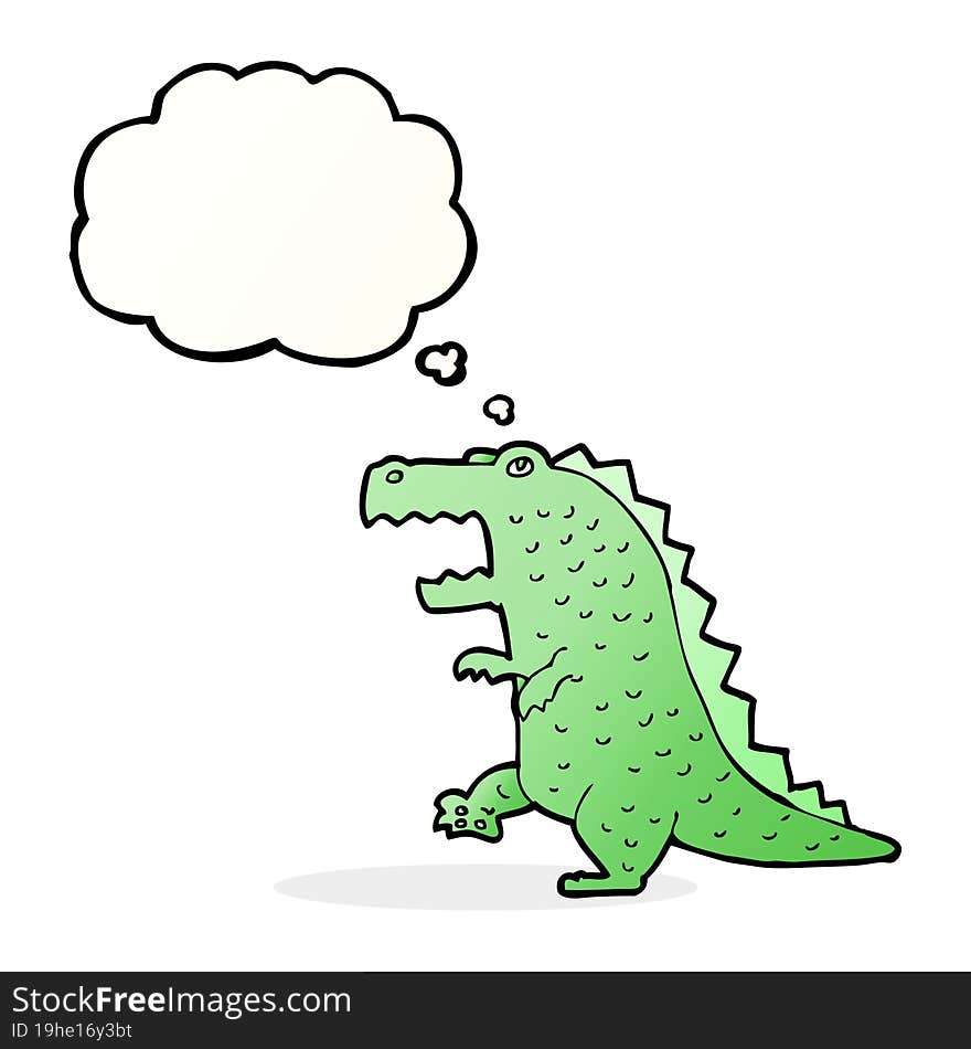 cartoon dinosaur with thought bubble