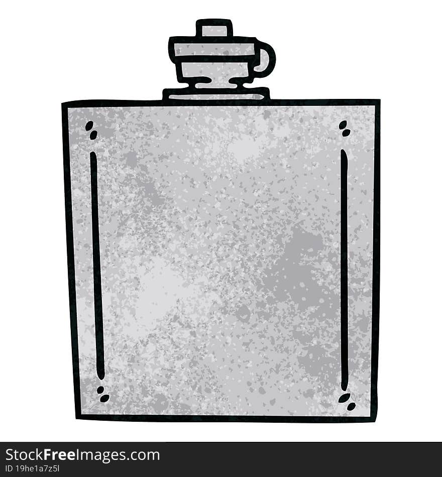 quirky hand drawn cartoon hip flask