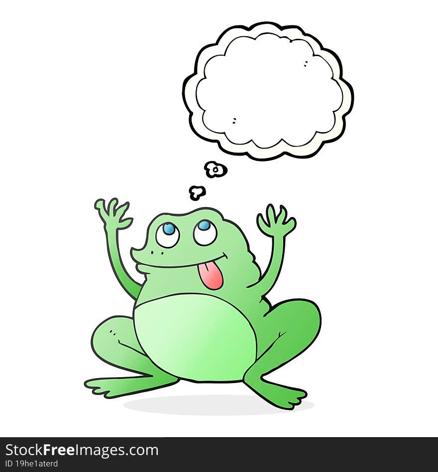 funny thought bubble cartoon frog