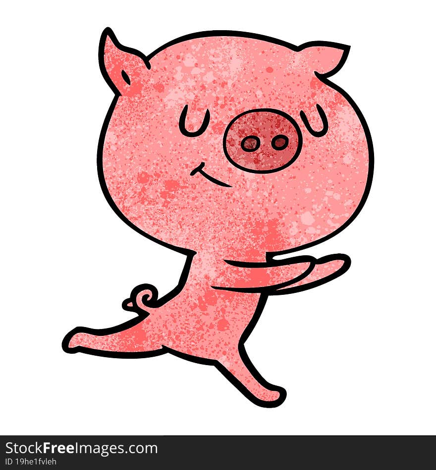 happy cartoon pig. happy cartoon pig