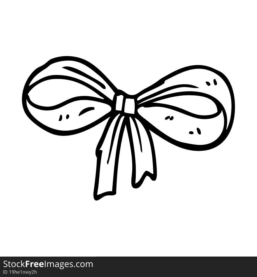 line drawing cartoon tied bow