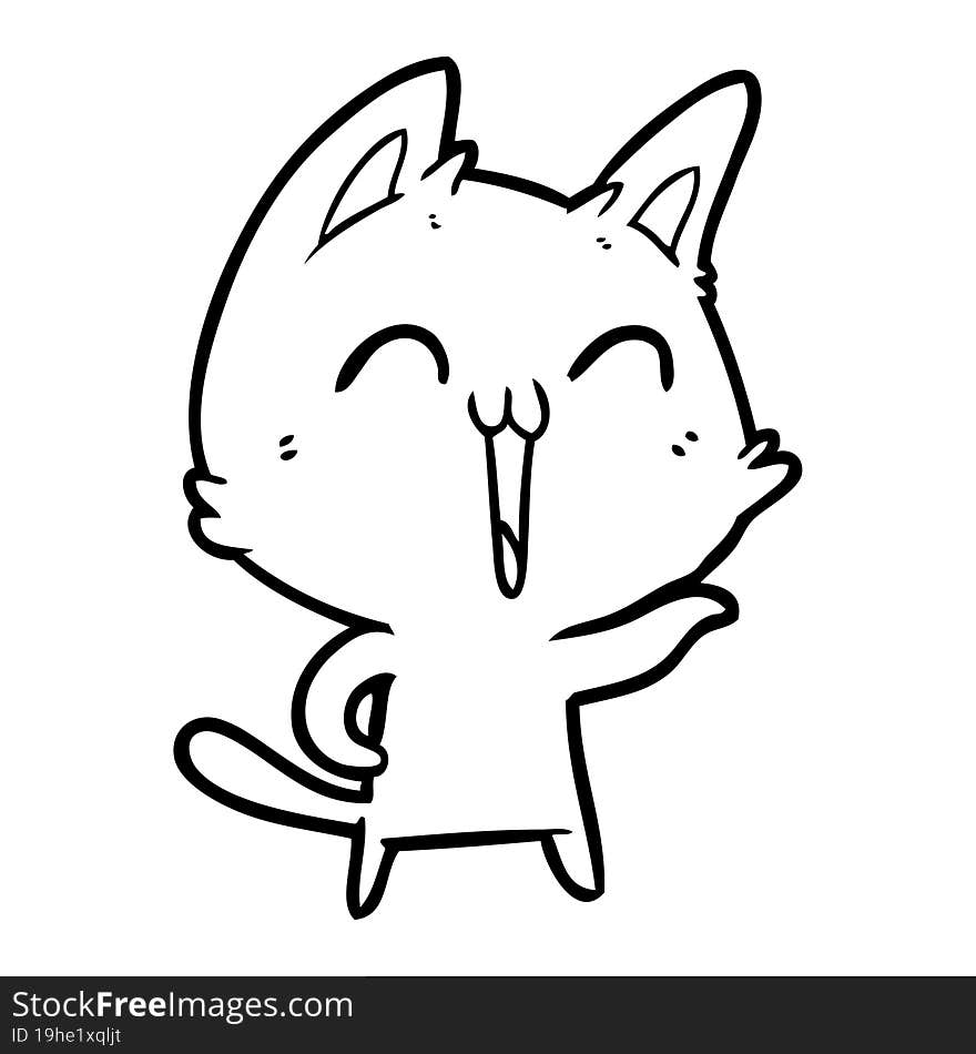 happy cartoon cat. happy cartoon cat