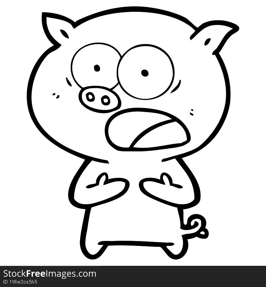 cartoon pig shouting. cartoon pig shouting