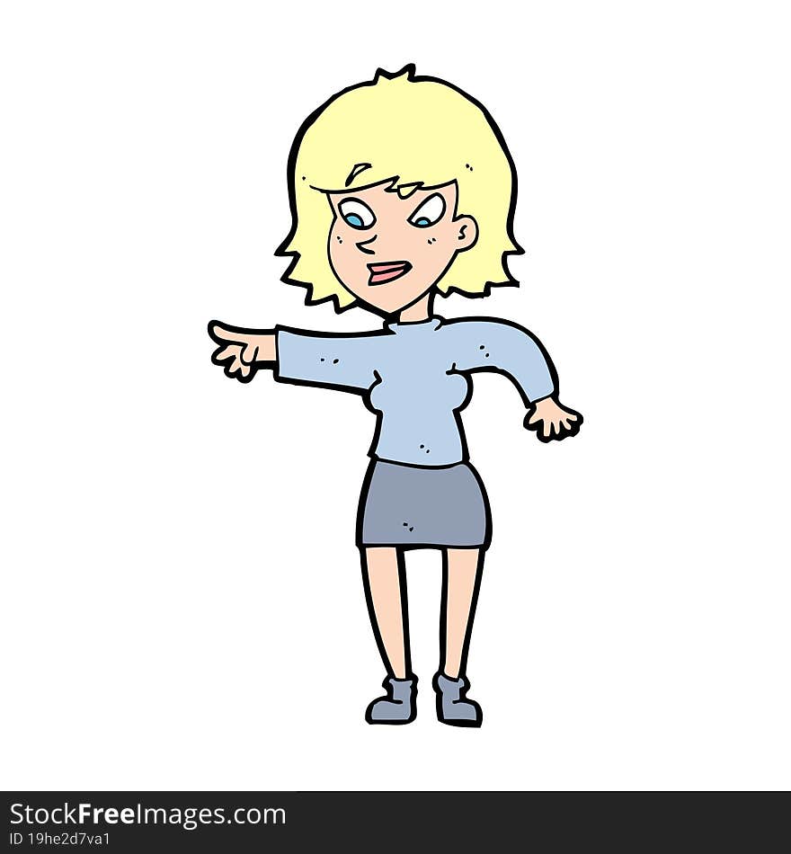 cartoon woman pointing