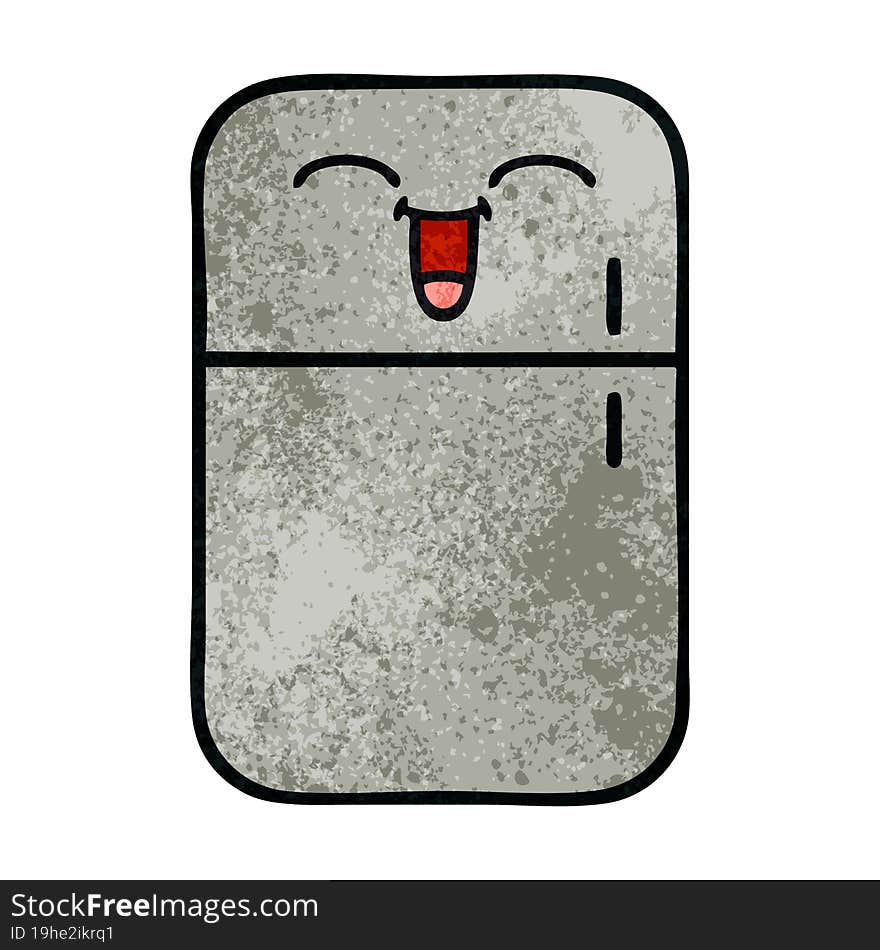 Retro Grunge Texture Cartoon Fridge Freezer