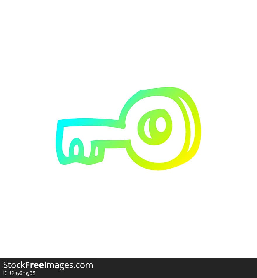 cold gradient line drawing cartoon key