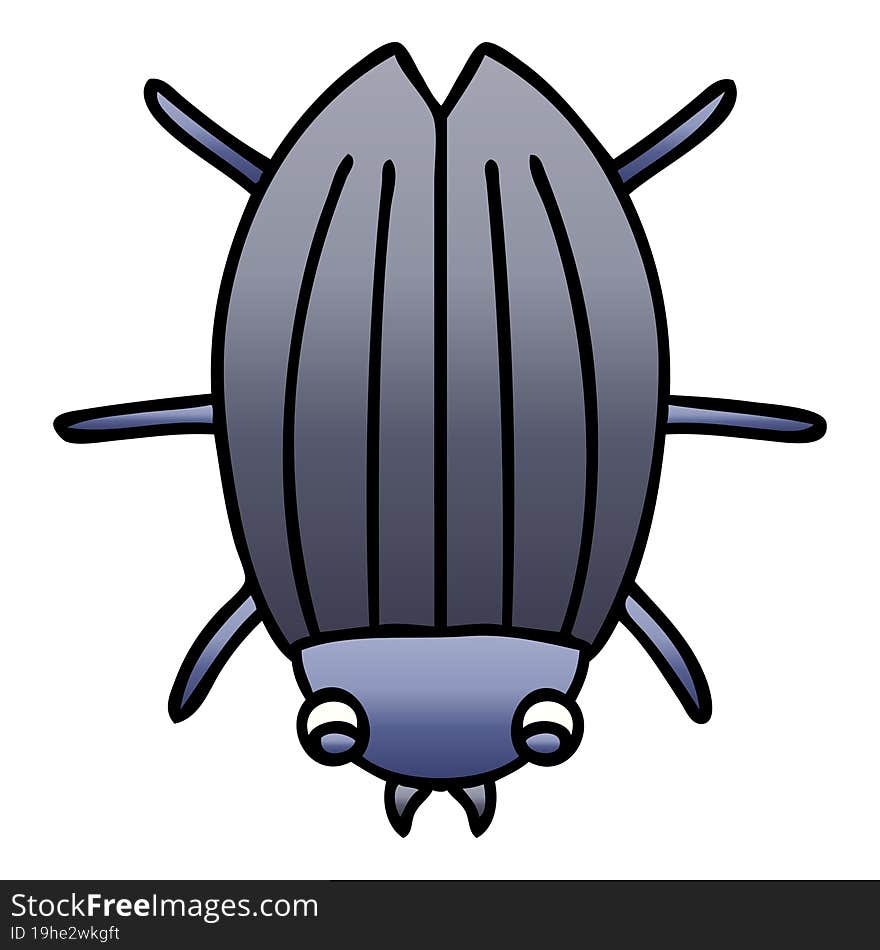 quirky gradient shaded cartoon beetle