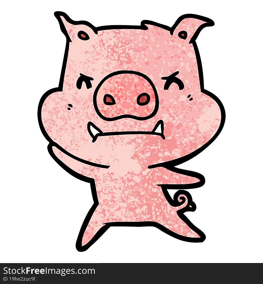 angry cartoon pig. angry cartoon pig