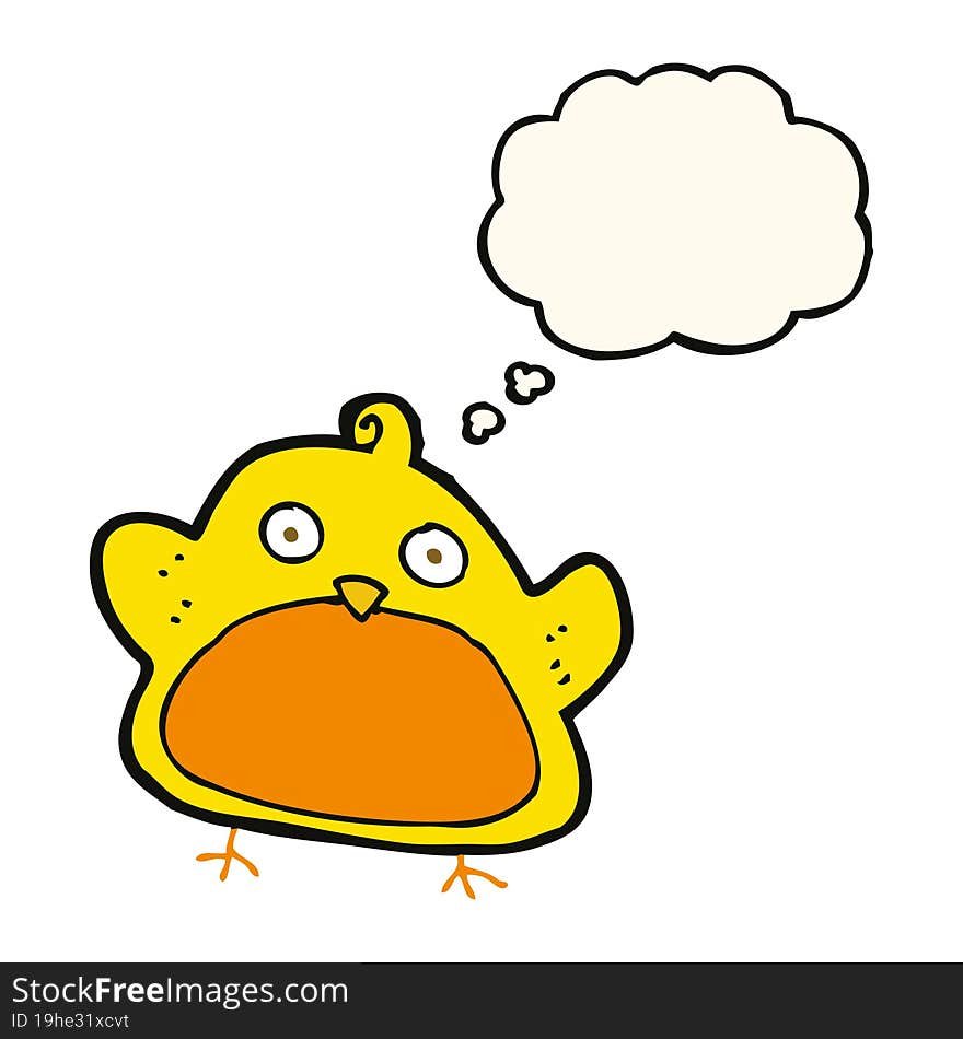 Cartoon Bird With Thought Bubble