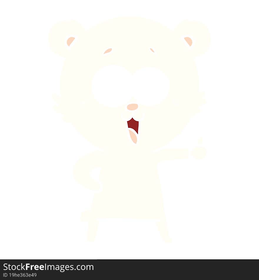 laughing teddy  bear flat color style cartoon