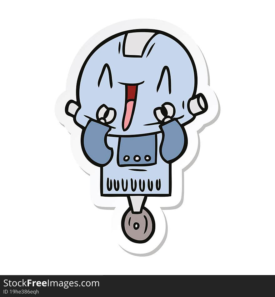 sticker of a cartoon robot