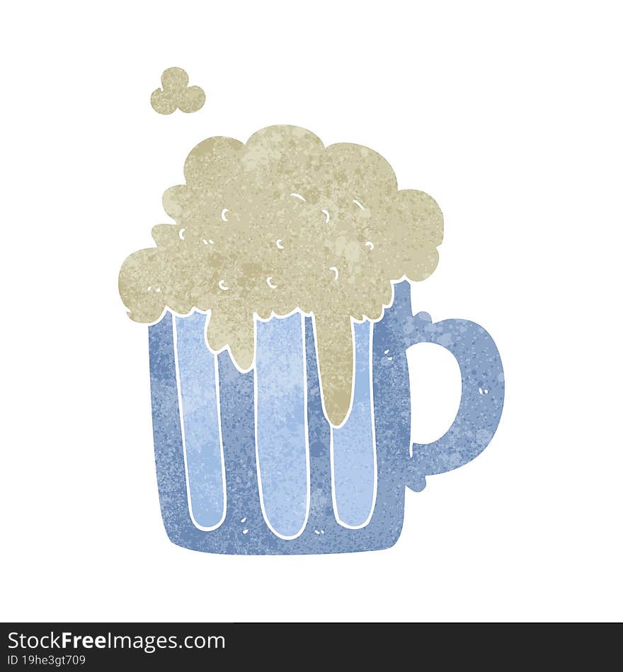 retro cartoon foamy beer