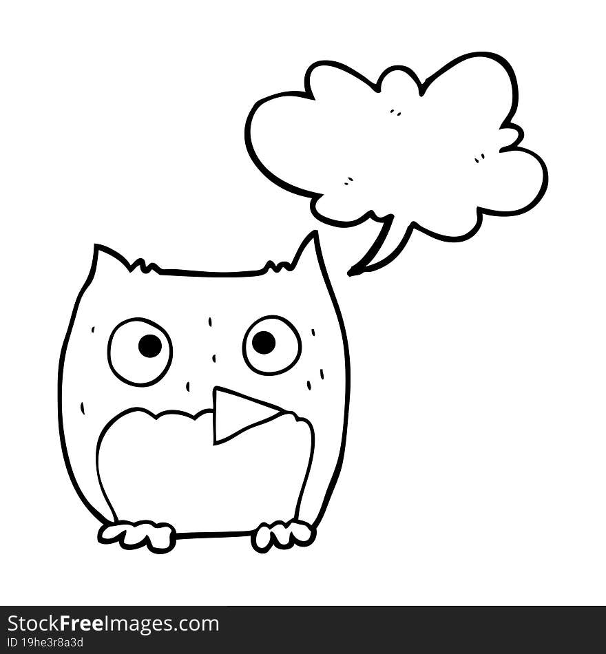 Speech Bubble Cartoon Owl