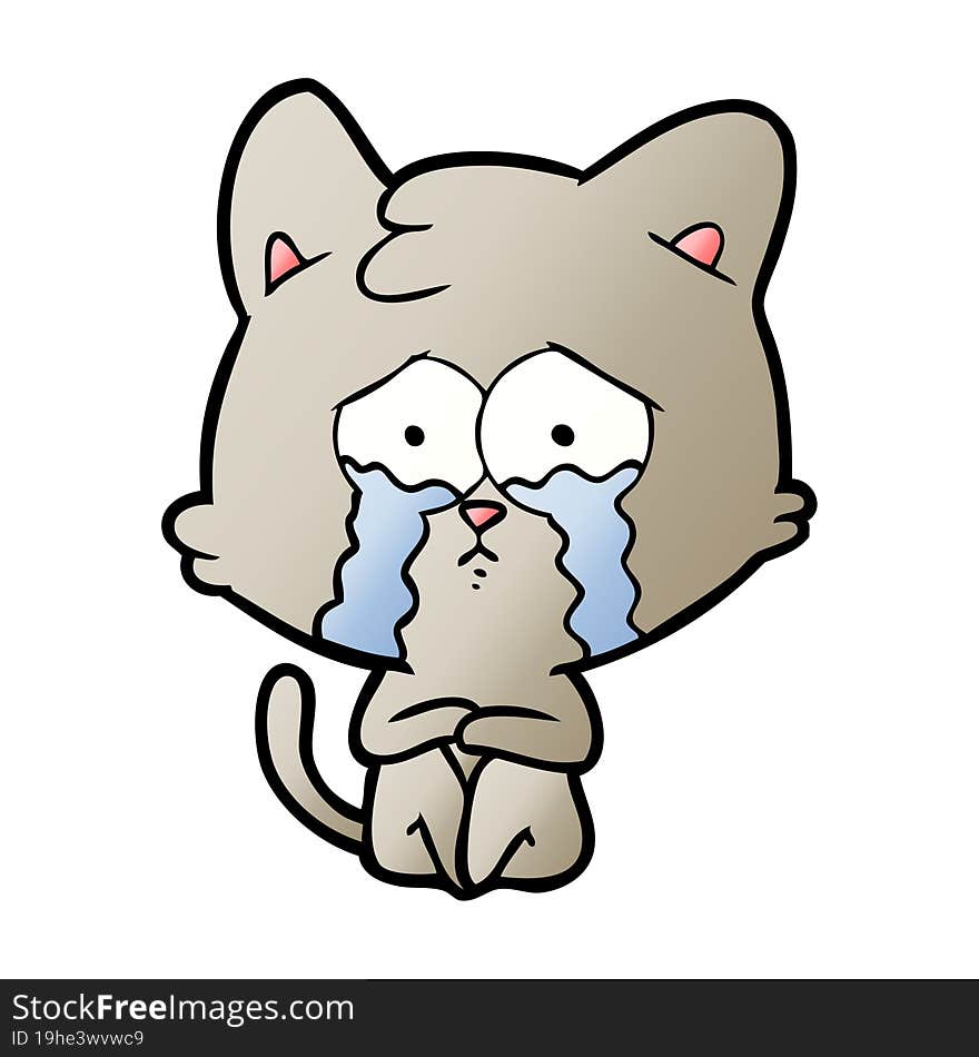 crying cat cartoon. crying cat cartoon