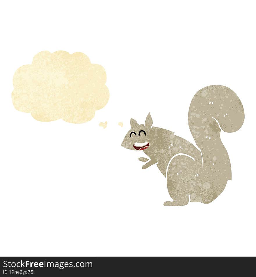 cartoon squirrel with thought bubble